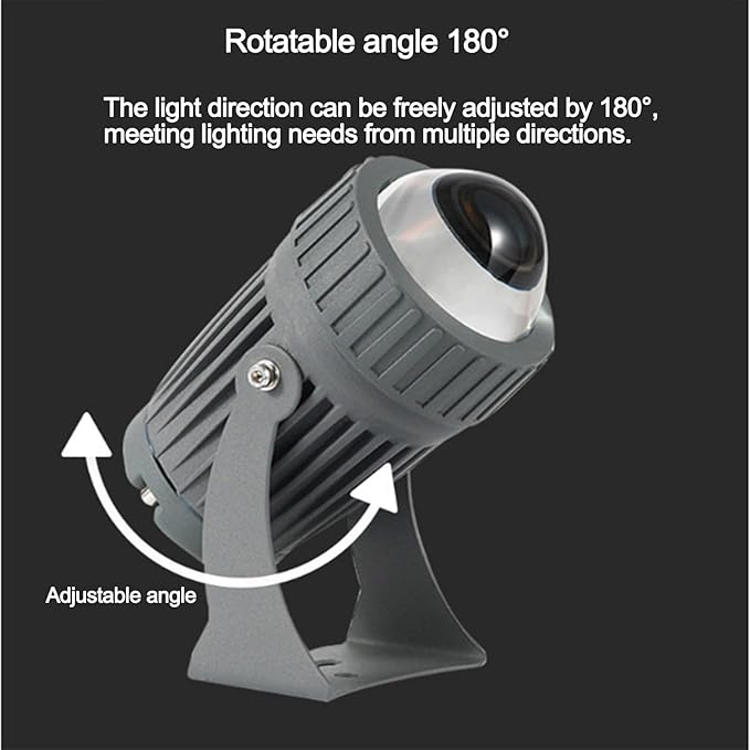 10W Rotation Spotlight - Long Range LED Flood Lights Narrow Beam Angle Landscape Lamps AC 220V Outdoor Wall Washer IP65 Building Exterior Wall Lighting Projector(Blue)