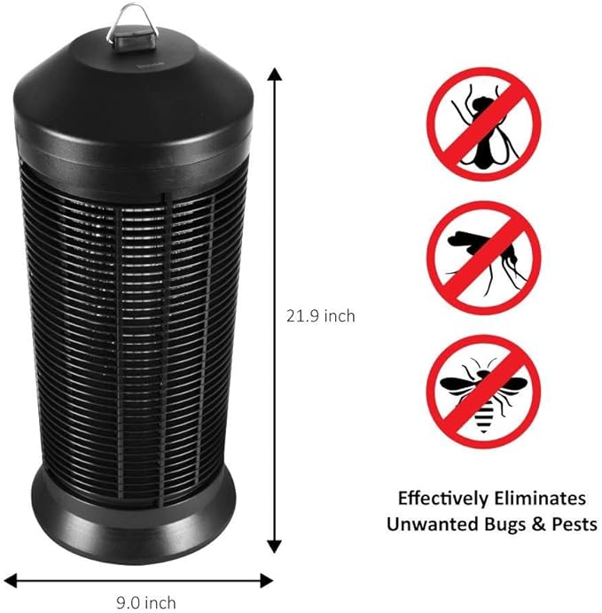 SereneLife Electric Bug Zapper - Fly &amp Mosquito Killer Insect Eliminator or Flying Bug Trap Electronic Lamp Plug in with UV Light for Home Indoor and Outdoor Use - (PSLBZ42)