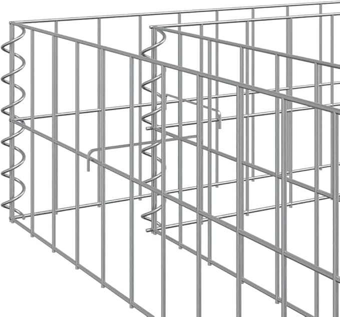 Gabion Raised Bed 315 x 315 x 7.9 in Galvanized Steel Planter Box Industrial Privacy Fence Screen for Garden Patio Balcony Outdoor Privacy Decor