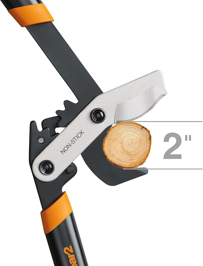 Fiskars 32-Inch Loppers for Tree Trimming Heavy Duty Low-Friction Sharp Steel Blade Branch Cutter up to 2-Inch Diameter Cut Capacity PowerGear2 Technology that Multiplies Power for Less Effort