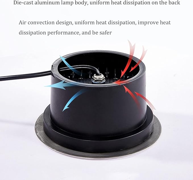 2Pcs Outdoor Buried Lights - Ground Led Landscape Lamp Ip66 Waterproof Led Spotlights Garden Buried Lights Outdoor Round Recessed Ground Spotlight for Patio Walkway -Blanc-6W
