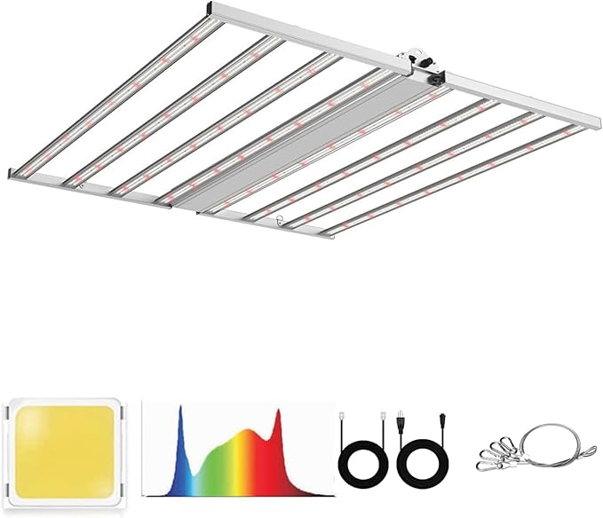 OSTEK 660W LED Grow Light with High-Efficiency LM301B &amp 660nm Deep Red Diodes 3.0 μmol/J High Efficiency Dimmable Full Spectrum Foldable Silent Design Replaces 1200W HPS for 6x6ft Indoor Plant