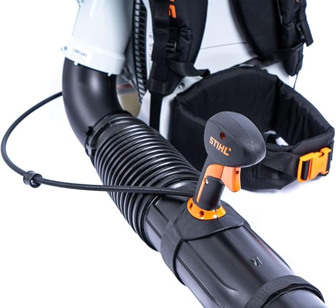 Stihl BR 700 back-carrying professional leaf blower with adjustable blow tube and a maximum blowing force of 88 m/s