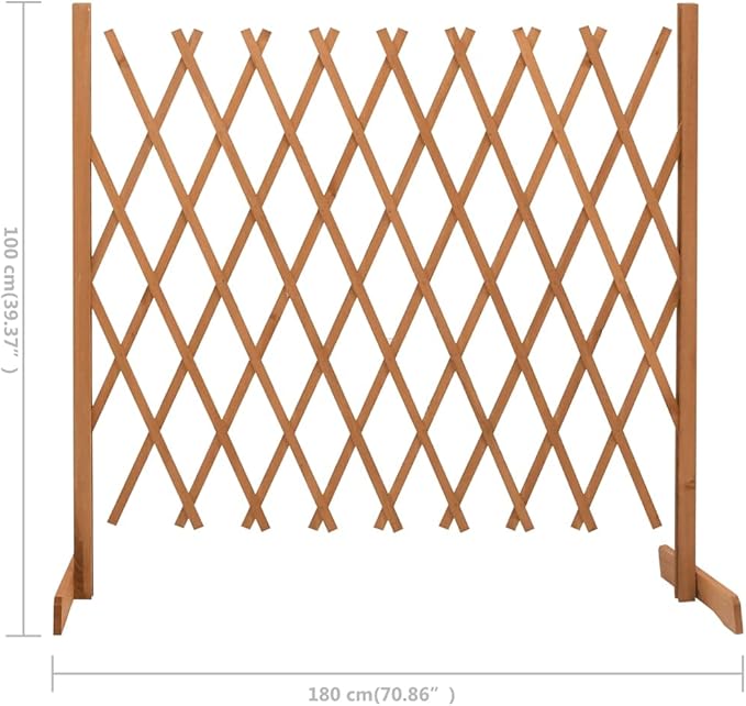 Garden Trellis Fence Wood Expandable Plant Support Climbing Lattices Wooden Decorative Divider Wall for Lawn Backyard Balcony Patio Outdoor Orange 70.9 x 39.4