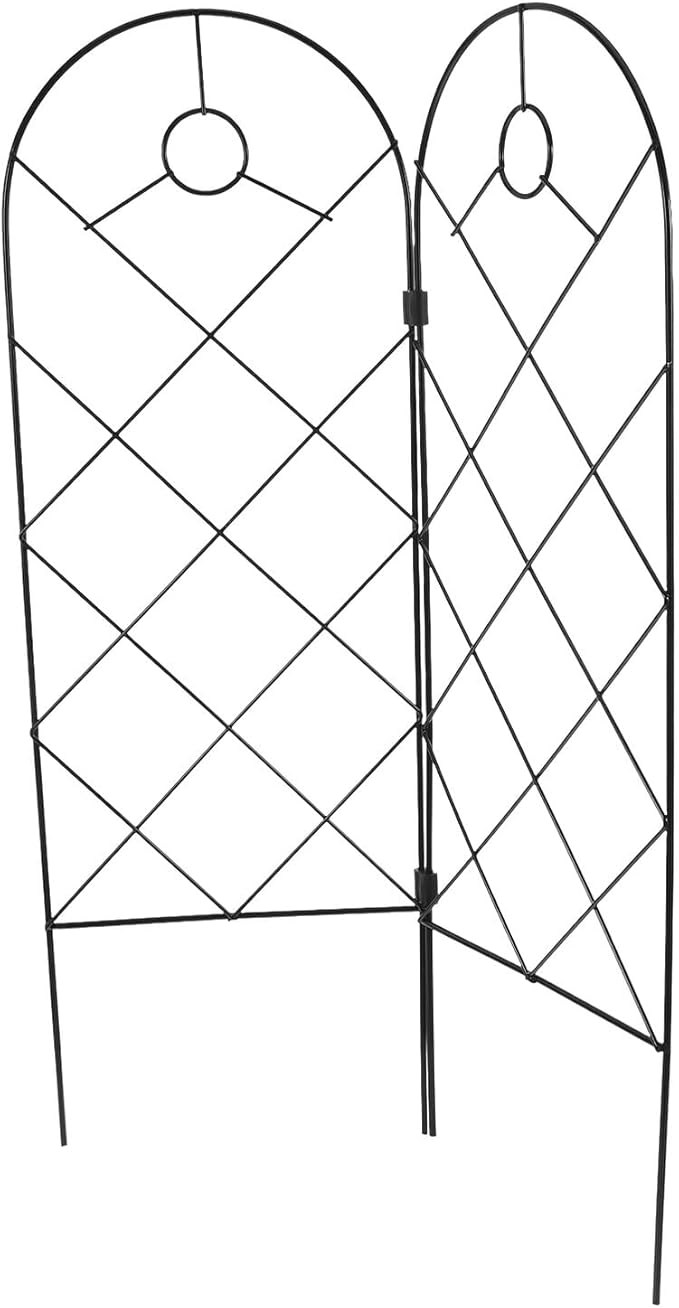 UPKOCH 2pcs Foldable Iron Plant Climbing Rack Garden Trellis Plant Support Stakes for Outdoor Vines and Potted Gardening