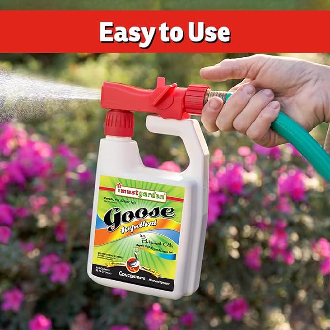 I Must Garden Goose Repellent Concentrate - 32oz Hose End Sprayer (Geese Turkey Ducks)