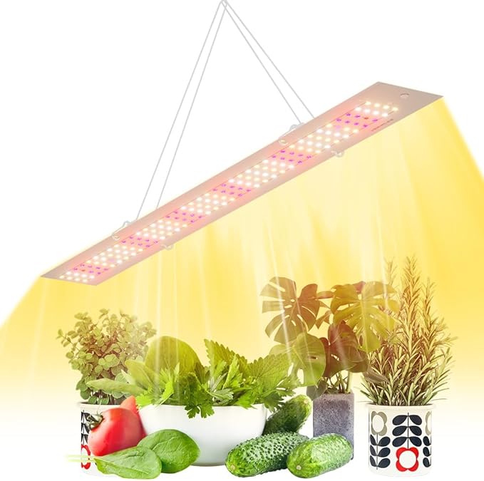 1 Head 800W Sunlight Full Spectrum LED Grow Light - 156 High-Efficiency LEDs Sun-Like Illumination with White UV &amp IR. Includes Sturdy Hook For Indoor Plants Seedlings &amp Flower Cultivation