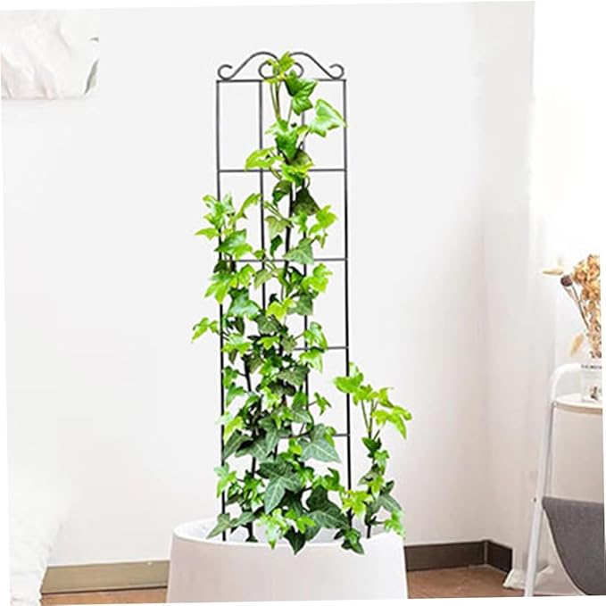 4pcs Metal Garden Plant Climbing Support Trellis Frame 50x15cm Black for Potted Vines Indoor Outdoor Decorative Vine Climbing Holder