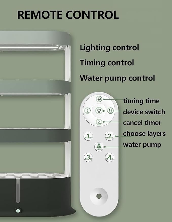 Garden Hydroponic Growing System 48 Pods Hydroponics Tower with LED Grow Light Automatic Watering Smart Aquaponics Planter for Indoor Gardening