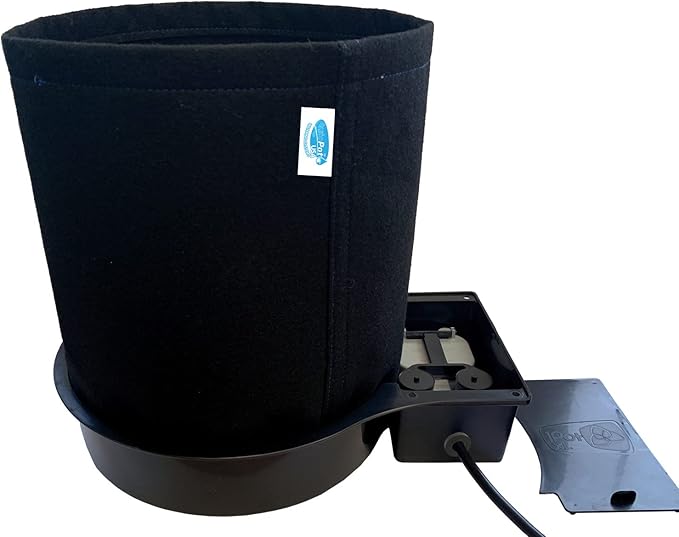 AutoPot 6 Pot GeoPot System with 5 Gallon Fabric Pots - Self-Watering Gravity-Fed Hydroponic System (6Pot with 25 gal PRO Flexi Tank) Indoor Black