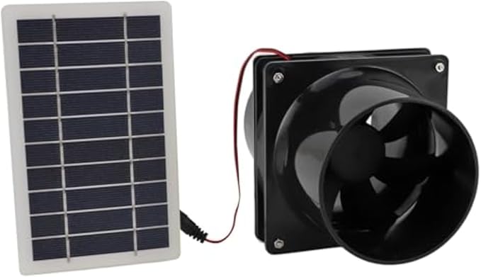 10W 12V Solar Exhaust Fan Kit With Round Duct And ABS Housing Solar Panel Powered Ventilation For RV Attic Greenhouse Boat(orange)