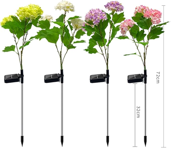 Plant Growing Lamps 2 Pack Hydrangea Flower Solar Led Light Outdoor Garden Lawn Lamps for Garden and Vegetable Patch Patio Country House Decoration(Red-2 Pack)
