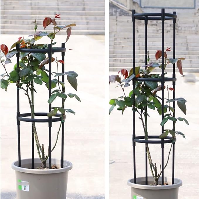 Garden Trellis for Climbing Plants  Rustproof Plastic Coated Metal Stake Tall Tower Obelisk Trellis for Potted Plant Support Indoor Outdoor Rose Trellis for Trellis Tomato ( Size : 11.4/29cm Dia x4