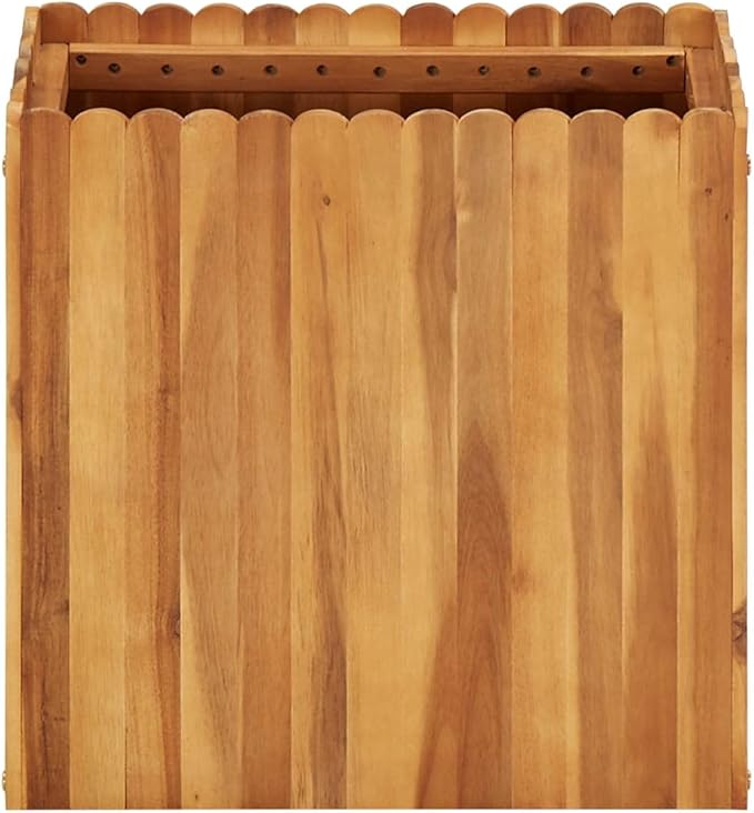 Wooden plantersPlanting Box RacksGardening Decorationsfor BackyardPatio and BalconyGarden Raised Bed 19.6x11.8x19.6 Solid Acacia Wood