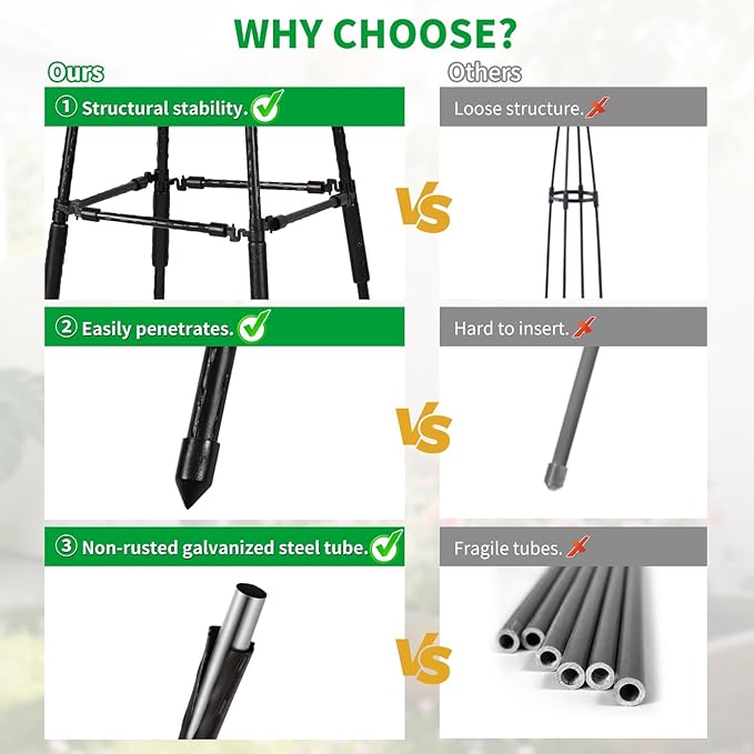 Garden Obelisk Trellis for Climbing Plants Outdoor 67 inch Tall Rose Trellis Climbing Plants Support for Potted Light Vine Flower Vegetable Cucumber Trellis Raised Garden Bed Black 2PCS