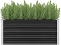 Garden Raised Bed Anthracite 39.4x15.7x17.7 Galvanized Steel qWeight-11 lbs