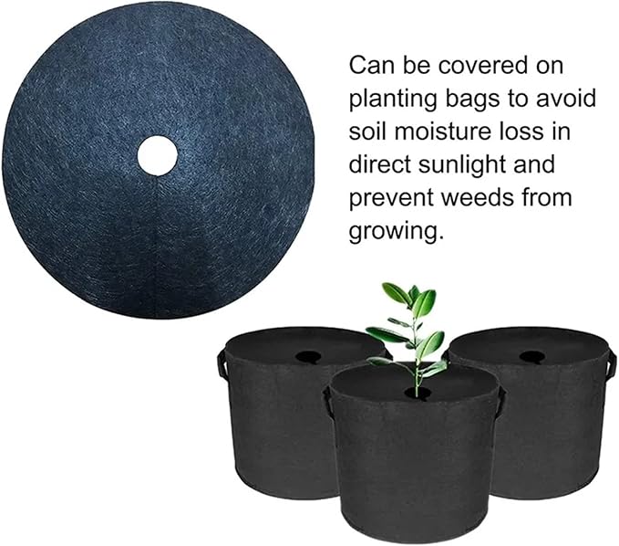 Weed Fabric Non-Woven Tree Mulch Ring Weeding Barrier Protector Mat Plant Cover Anti Grass Gardening Fabric Weed Control42cm-82cm for Road Construction Projects(15 PCS 42cm)