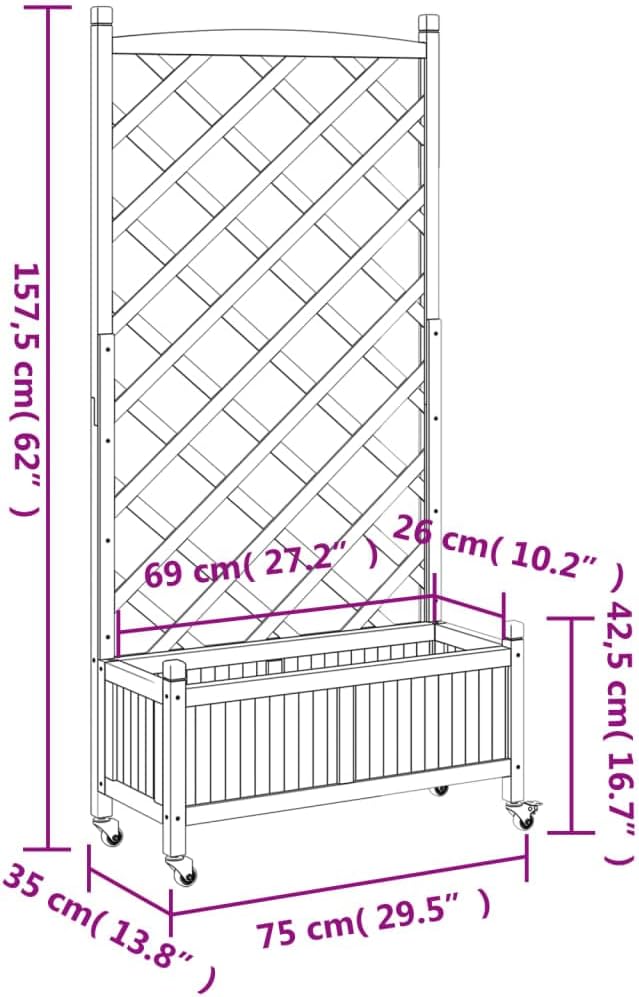 Planter with Trellis Steel Grid Galvanized Wire Cages Rock Retaining Wall for Garden Landscape Patio Fence Galvanized Bed - Medium Grey