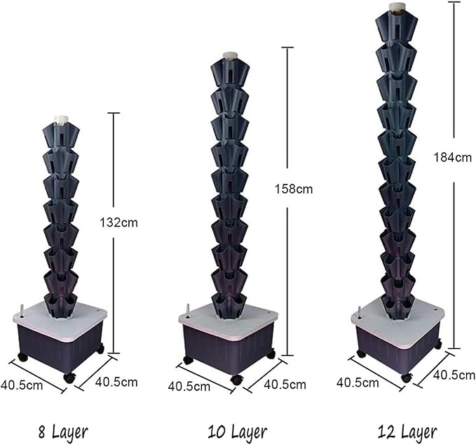 Hydroponics Growing SystemHydroponics Growing Tower Planter for Fruits Vegetables 5 Plants Per Layer 8/10/12 Layer (Color:A1Size:8 Layer)