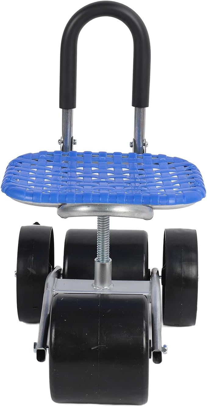 Focket Garden Seat with Wheels Rolling Garden Cart with 360 Degree Swivel Seat and Adjustable Height for Outdoor Grass Planting Care Patio