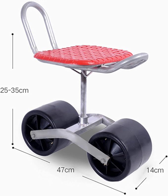 Garden Trolley Rolling Seat Kneele Stool Cart Patio Wagon Scooter Chair with Comfort Cushion Perfect Garden Stool for Garden Outdoor Yard Load Capacity Up to 150 Kg