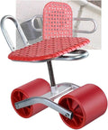 Outdoor Lawn Yard Rolling Work Seat with Adjustable 360 Degree Swivel with 2 Wheelsfor Planting(Red)