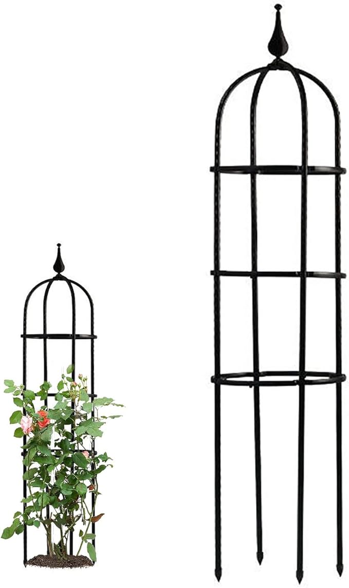 RADAAB Garden Plant Obelisk Trellis47.3 24 29.5 35.5 H Tower Plant Support Garden Trellis for Potted Climbing Flowers Vegetable Vine Indoor Outdoor (Size : 8/20cm Diax47.3/120cm H)