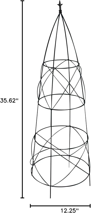 Panacea 89357 Circular Obelisk with Finial Black 36-Inch