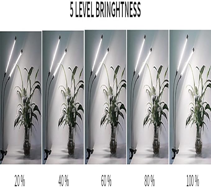 RUNAAJA Long Double-Ended Clamps Plant Growth Light Succulent Plant Light LED Ground Insert Plant Light with Auto On/Off Timer 4H/8H/12H/18H Plant Grow Light