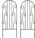 SCENDOR 2 Pack Arched Metal Garden Trellis for Climbing Plants 45 H x 15.9 W – Rustproof Iron Trellis with Decorative Scrollwork Perfect for Roses Clematis Vines and Patio Decor