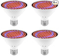 4Pack 25W Full Spectrum Plant Light E26/E27 Indoor Seedling Light 85-265V Hydroponic Fruits Fill Lights UV/IR Greenhouse Growing Box Red Blue 110V Flowers Succulent Cactus Moss Cultivate Lighting