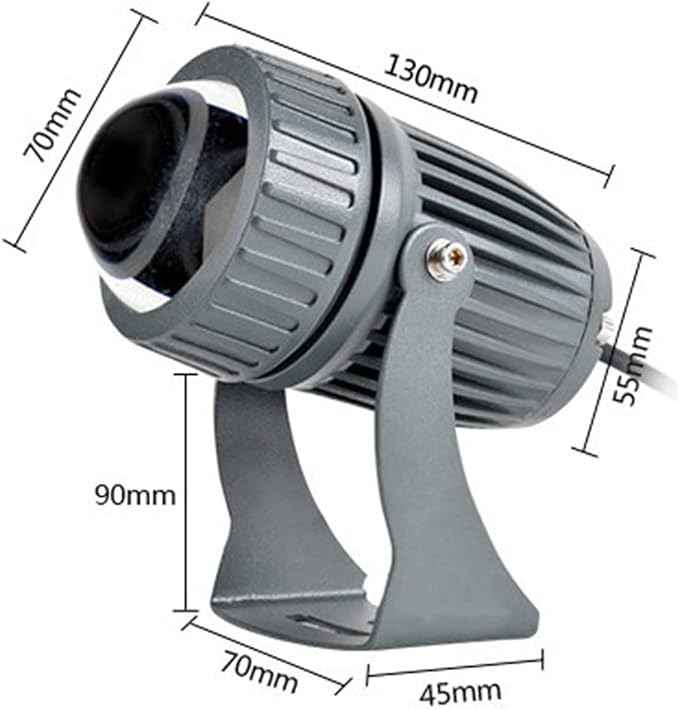 Spotlight LED Beam Light Outdoor Wall Washer AC 85-265V Narrow Beam Angle Landscape Lighting Projector (White Green 10W)