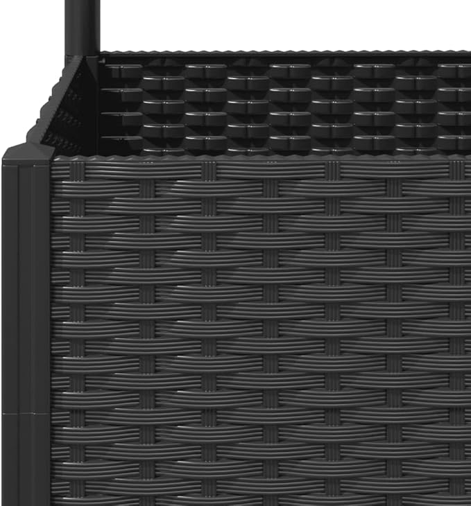Matte Black Rectangular Garden Planter with Trellis 31.5x15.7x53.5 Durable Polypropylene Raised Bed for Patio Balcony Terrace Outdoor Use