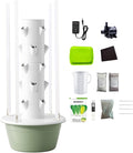 Indoor Hydroponic GardenTower with LED Grow Lights Self-Watering Hydroponics System with Pump Timer Controller Planting Kit for Growing Herbs &amp Vegetables 7LayerLED