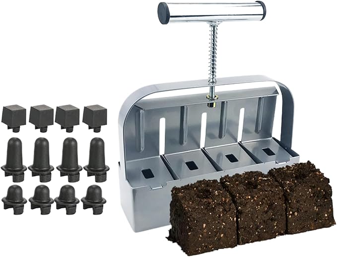 Manual Soil Compactor – 2 Inch Soil Clod Maker Gardening and Planting Tool with Non Slip Comfortable Handles | Ideal for Seedling Trays Transplanting and Greenhouse Cultivation