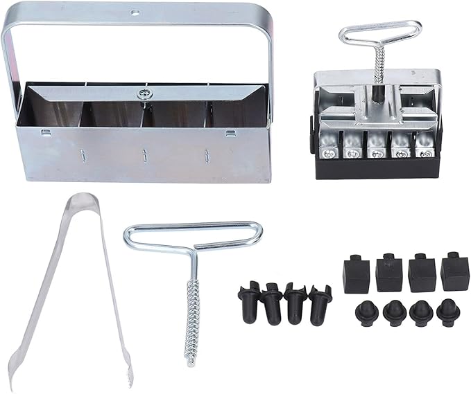 Soil Block Maker Handheld Soil Blocking Tool Iron Material Comfortable Handle High Germination Rate Easy to Sow Recyclable and with Clamp Tamping Rod and Accessori