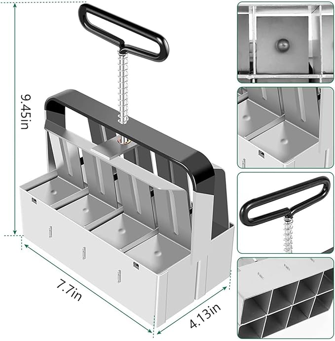 Soil Blocker 8 Cell 2 Inch Heavy-Duty Manual Soil Block Maker with Comfort Grip Handle Transplant Seed Starting Tool for Greenhouse &amp Garden