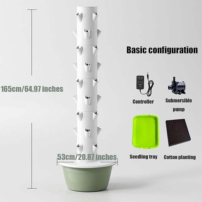 hydroponics Growing System kit Vertical hydroponics Growing System kit aeroponic Tower Garden hydroponic aquaponics aeroponics Towers Plant for Vegetables (Green 9Layers)