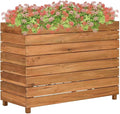 vidaXL Planter Flower Box - Recycled Teak Raised Bed with Adjustable Steel Rack for Patio/Garden
