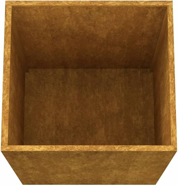Corten Steel Medium Tall Planter 16.5 x 16.5 x 29.5 in Weathering Rusty Garden Box for Patio Raised Flower Bed Outdoor Modern Industrial Look