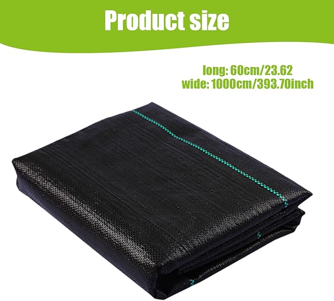 Garden Weed Barrier Fabric 0.6×10m Heavy Duty Weed Barrier Degradable Breathable Landscaping Fabric Foldable Portable Weeding Control Cloth