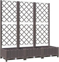 vidaXL Garden Planter with Trellis Brown 47.2x15.7x47.8 Weather- PP for Balcony/Terrace/Garden Entries