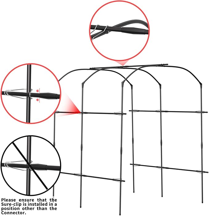 Tall Garden Arch Trellis for Climbing Plants 87in Tall Metal Plant Support Trellis Archway for Climbing Plant Vegetables Cucumber Outdoor Yard Lawn Garden Arch Tunnel Trellis