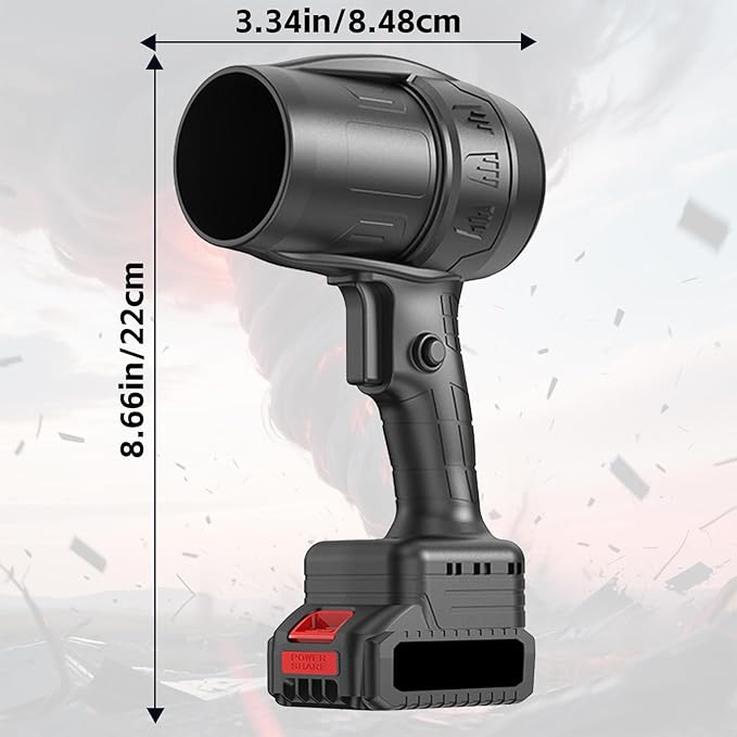 Electric Leaf Blower Cordless: 33000RPM Portable Leaf Blower Cordless with Battery and Charger - Hand Held Blowers for Lawn Care Patio (2 * 21v Batteries and 1 Charger Included) (Black)