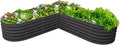 Vego garden 17 Tall L-Shape Raised Garden Bed Metal Raised Planter Bed for Vegetables Flowers Ground Planter Box Large Size