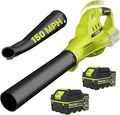Leaf Blower Cordless with 2X 4.0Ah Batteries and Charger 150MPH Lightweight Cordless Blower 3 Speeds Small Electric Leaf Blowers for Lawn Care Patio Yard Leaves Grass Dust (Green)