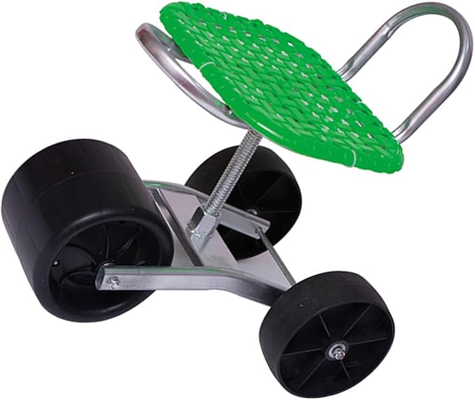 Portable Garden Stool with WheelsLightweight Gardening HelperAdjustable Height 22-36cmfor Balcony Orchards Farms(Green)
