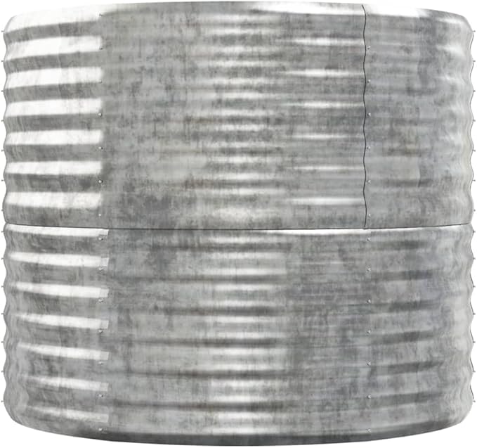 SKM Garden Raised Bed Powder-Coated Steel 59.8x31.5x26.8 Silver (9.88 KG/21.736 LBS)