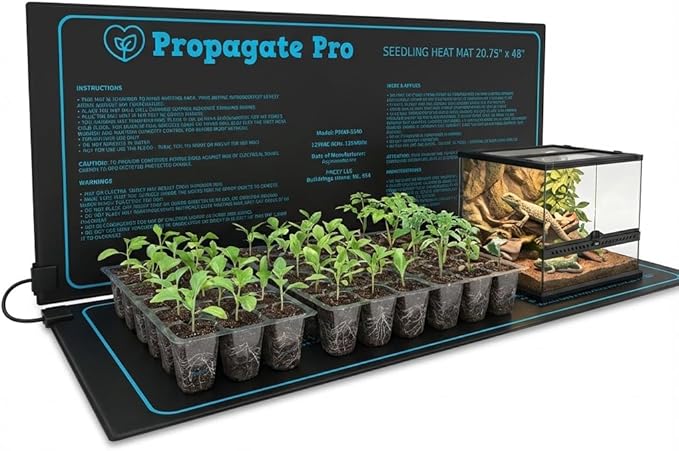 4' Foot Seedling Heating Mat | Fits (4) Standard 1020 Tray | 48 inch Germination Grow Heat Pad for Seed &amp Starter Plants Soil Warmer for Indoor Home Gardening (20x48 Single)