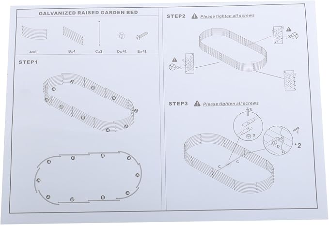 6x3x1Ft Iron Raised Garden Bed for Flowers Planting Vegetables Silver Flower Box Center with Crossbar 2Pcs